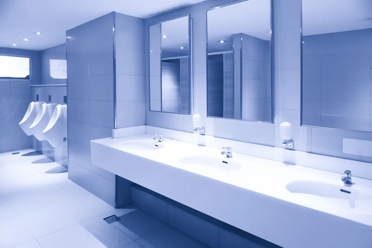 Spotless commercial restroom maintained by Renaissance
